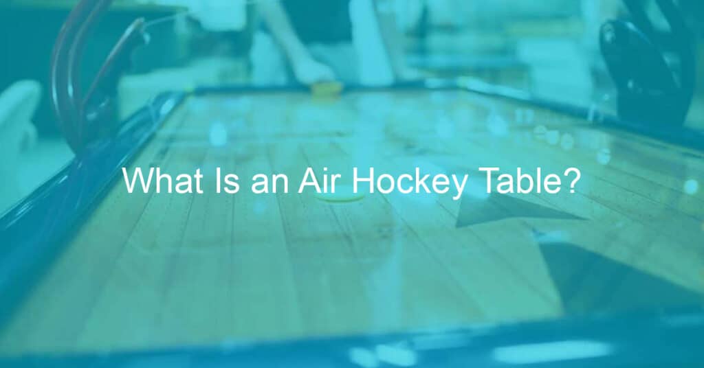 An air hockey table is a gaming table designed for playing air hockey